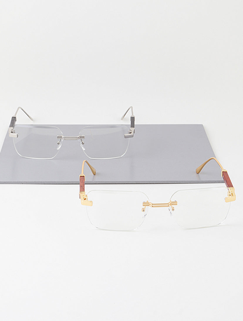 MEDUSA CLEAR RIMLESS WOOD SUNGLASS