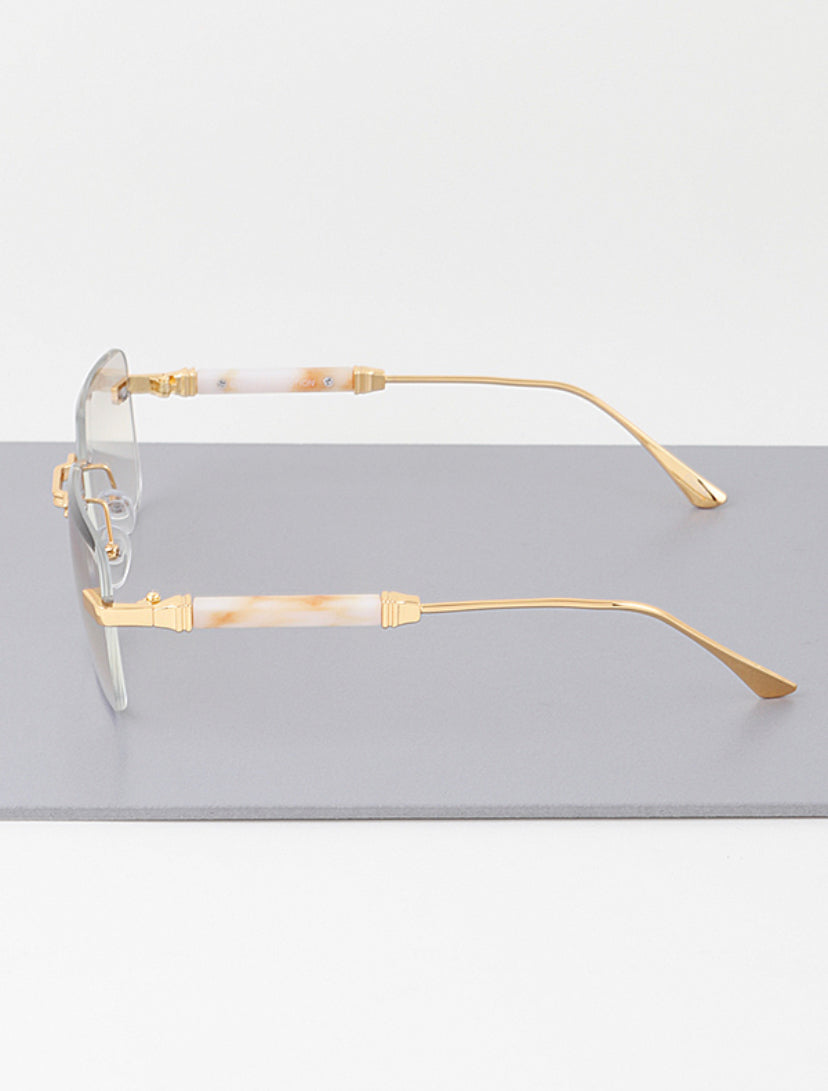 MEDUSA MARBLE RIMLESS WOOD SUNGLASS