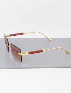 MEDUSA MARBLE RIMLESS WOOD SUNGLASS