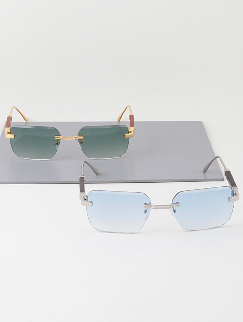 MEDUSA MARBLE RIMLESS WOOD SUNGLASS