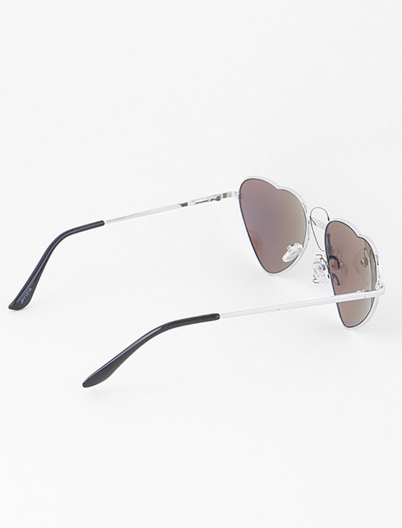 MEDUSA METAL REFLECTIVE HEART SUNGLASS