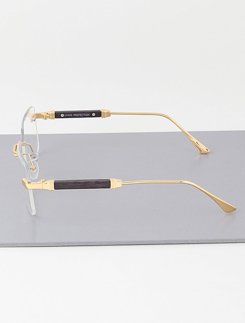 MEDUSA CLEAR RIMLESS WOOD SUNGLASS