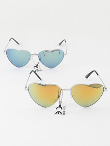 MEDUSA METAL REFLECTIVE HEART SUNGLASS