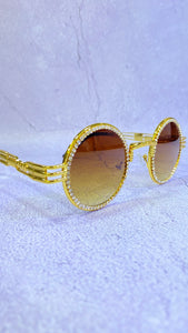 MEDUSA ROUND FASHION RHINESTONE SUNGLASS