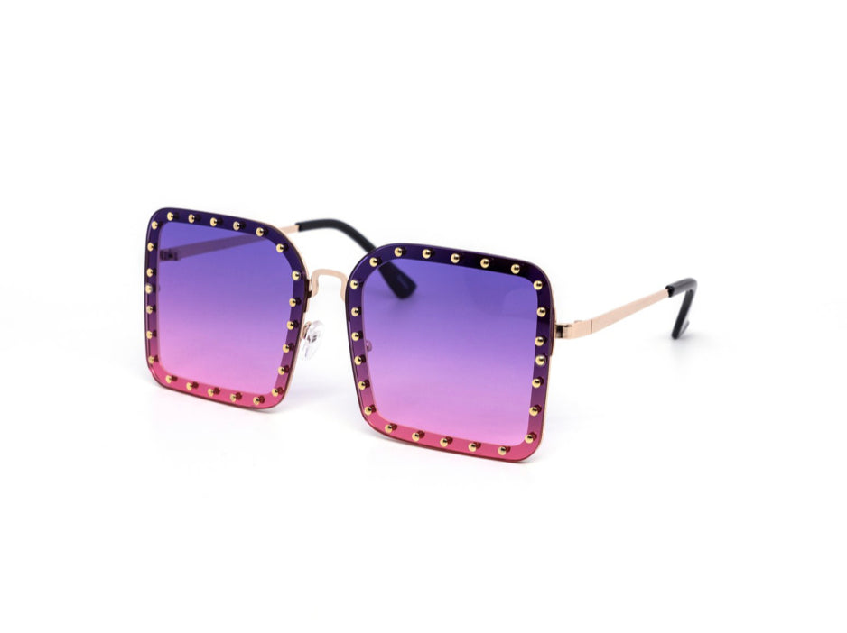 MEDUSA STUDDED SQUARE SUNGLASS